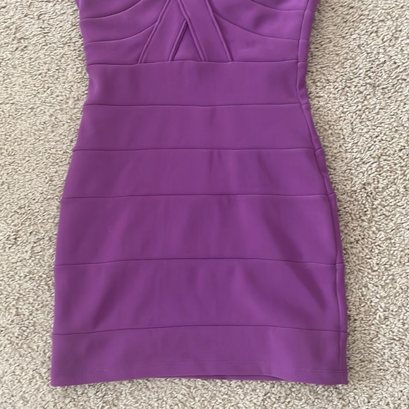 Topshop Petite US Size 2 Purple Bodycon Halter Dress Exposed Back Zipper - Picture 4 of 10